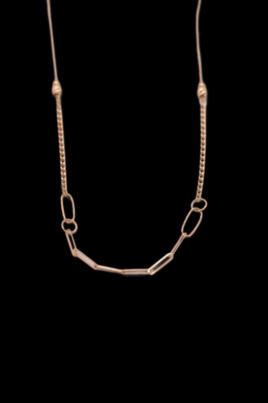 گردنبند زنانه طلا ۱۸ عیار پیپر لینک راموگلد