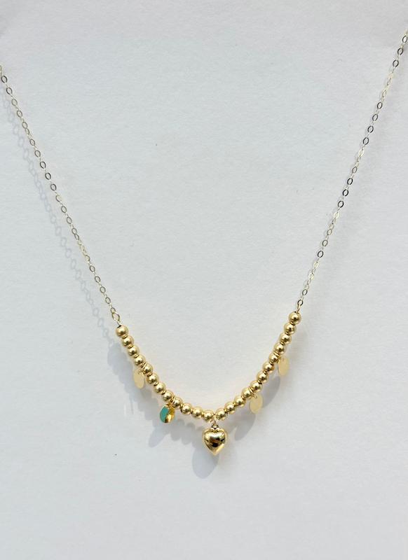 گردنبند زنانه طلا ۱۸ عیار گردنبند ترکیبی بالچین طلای نیاکی