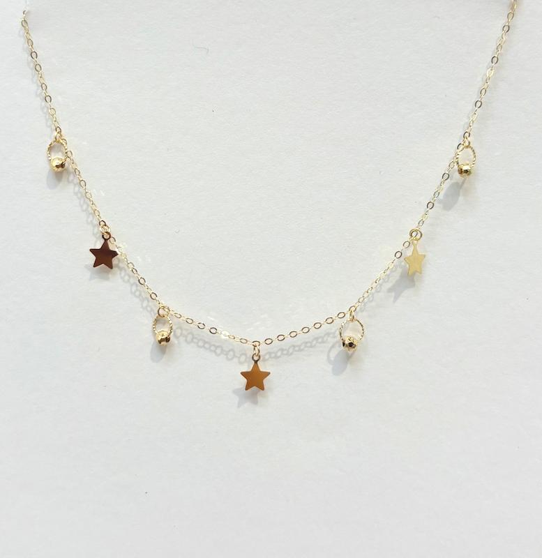 گردنبند زنانه طلا ۱۸ عیار گردنبند مینیمال ستاره طلای نیاکی