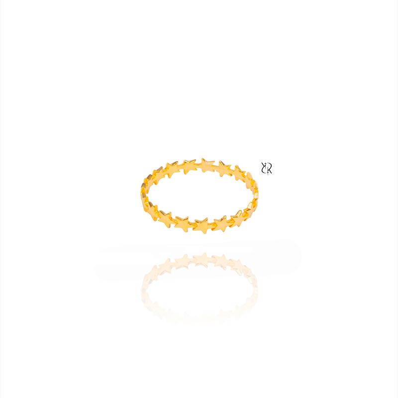 انگشتر زنانه طلا ۱۸ عیار انگشتر طلا طرح رینگ ستاره گالــری طلا رابــونـل