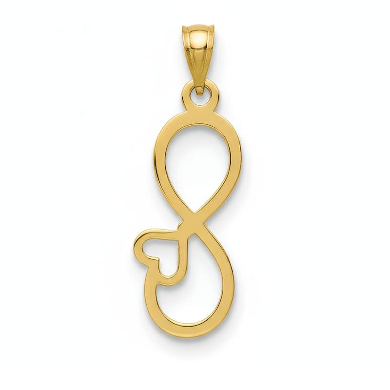 آویز زنانه طلا ۱۸ عیار بینهایت و قلب شگفت انگیز های مدوپد