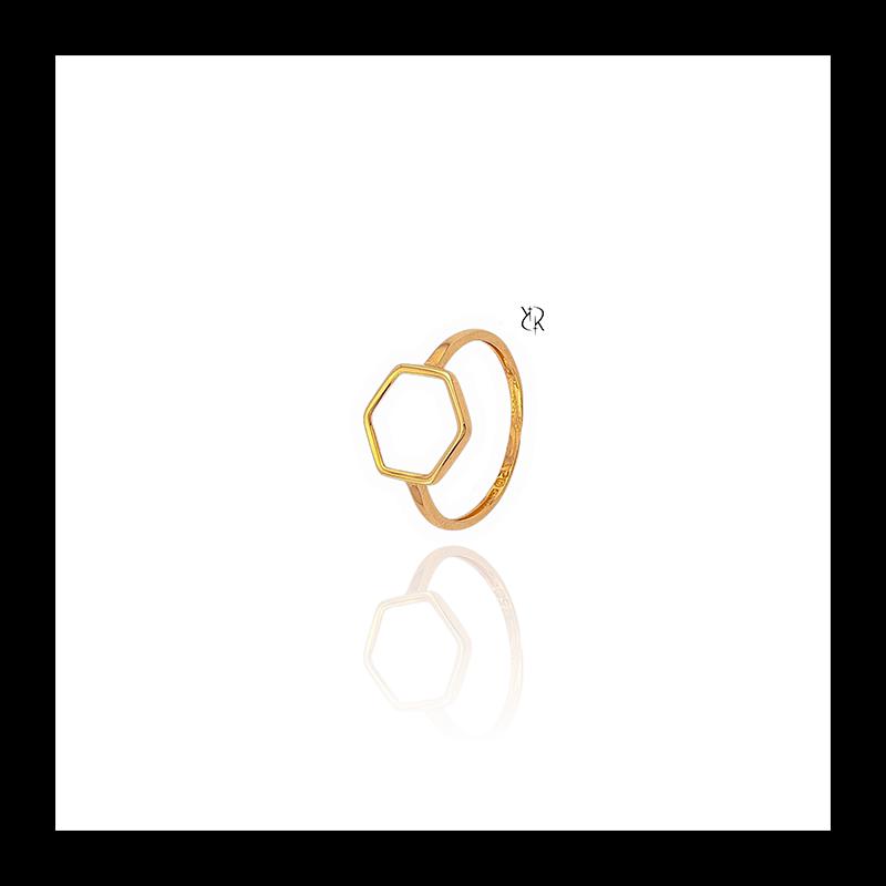 انگشتر زنانه طلا ۱۸ عیار انگشتر طلا هندسی طرح شش ضلعی گالــری طلا رابــونـل