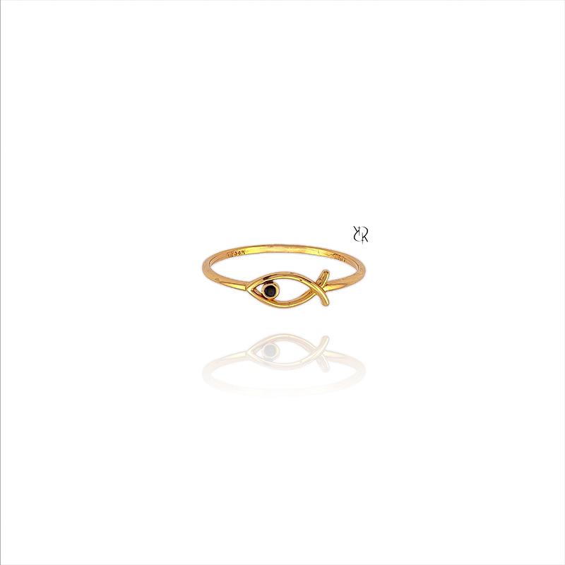 انگشتر زنانه طلا ۱۸ عیار انگشتر طلا طرح ماهی گالــری طلا رابــونـل