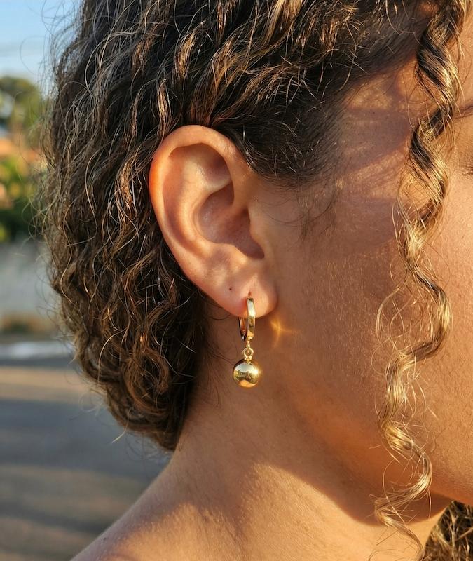 گوشواره زنانه طلا ۱۸ عیار گوشواره گوی طلای شیک