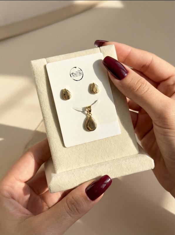 نیم ست طلا ۱۸ عیار نیم ست اشک طلای شیک