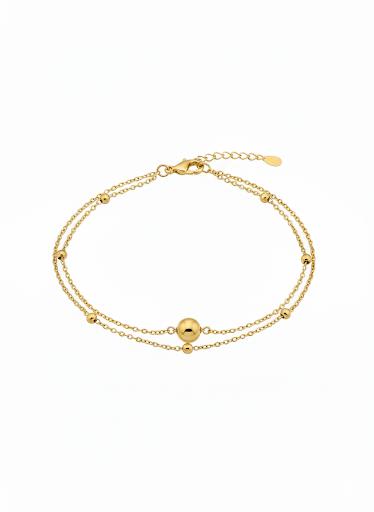 دستبند زنانه طلا ۱۸ عیار دستبند دولاین وارداتی گوی گالری کاژه گلد