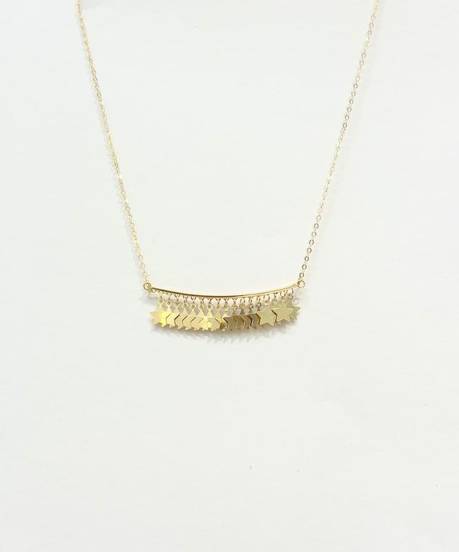 گردنبند زنانه طلا ۱۸ عیار گردنبند استار طلای نیاکی