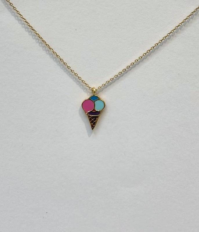 گردنبند زنانه طلا ۱۸ عیار گردنبند بستنی طلای نیاکی