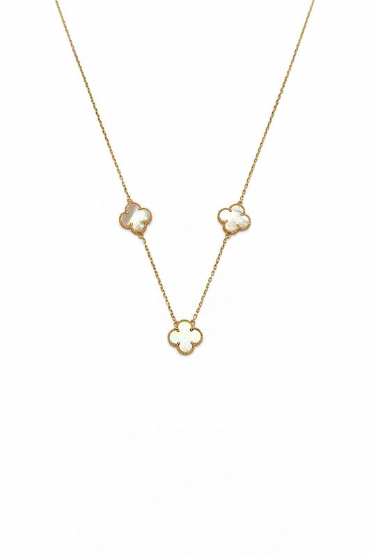 گردنبند زنانه طلا ۱۸ عیار گردنبند ونکلیف صدفی گالری رخساره