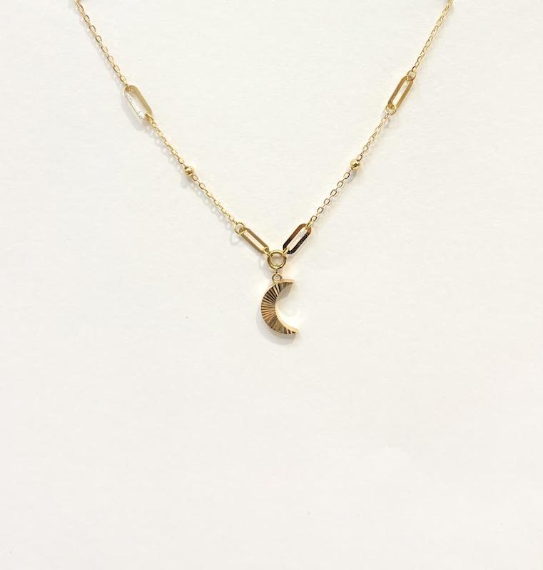 گردنبند زنانه طلا ۱۸ عیار گردنبند ماه مینیمال طلای نیاکی
