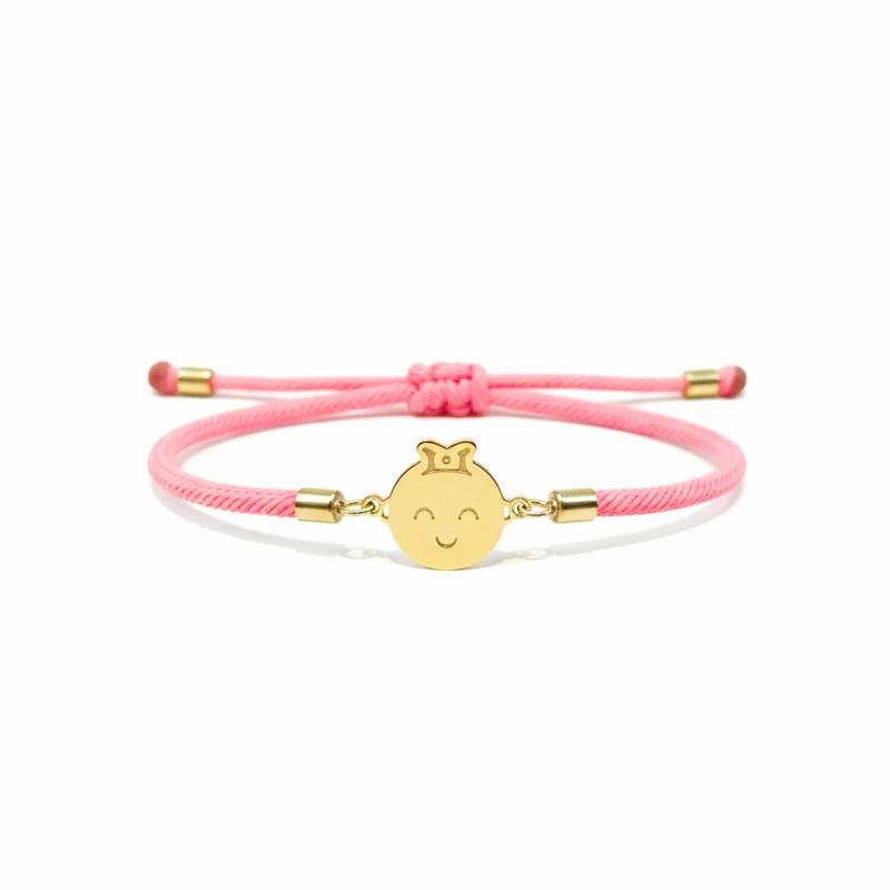 دستبند بچگانه طلا ۱۸ عیار صورت دختر گالری شمش طلا