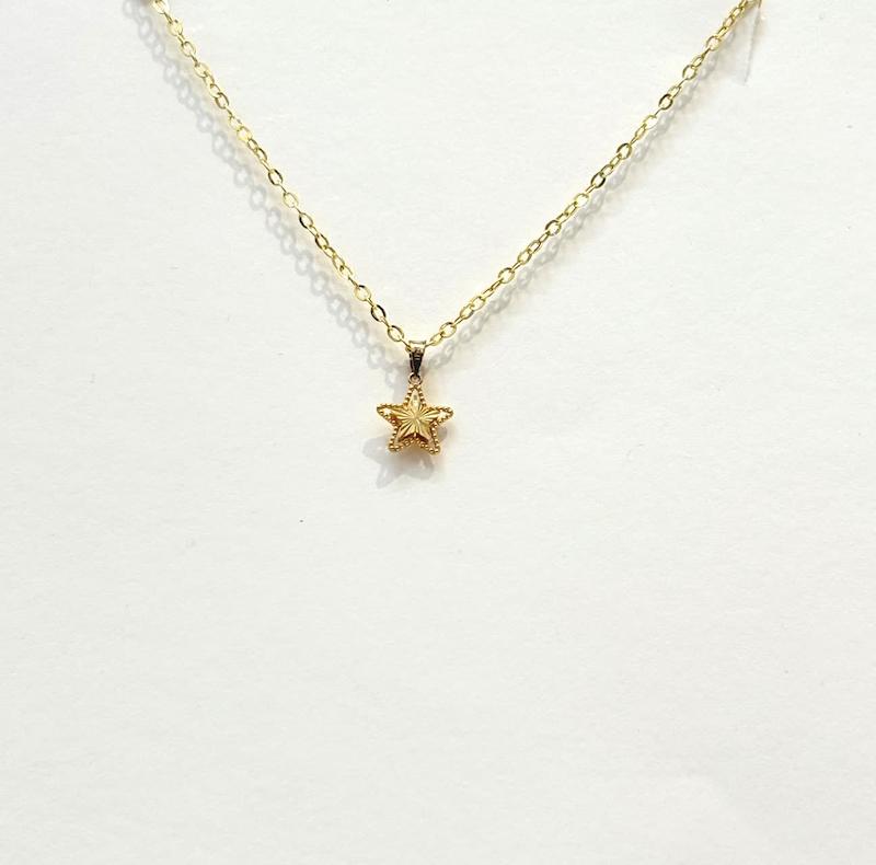 گردنبند زنانه طلا ۱۸ عیار گردنبند ستاره تراش طلای نیاکی