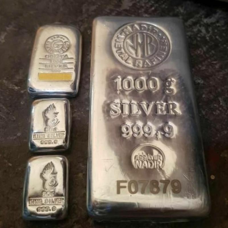 شمش طلا 999.9 عیار شمش نقره۹۹۹ شمش نقره