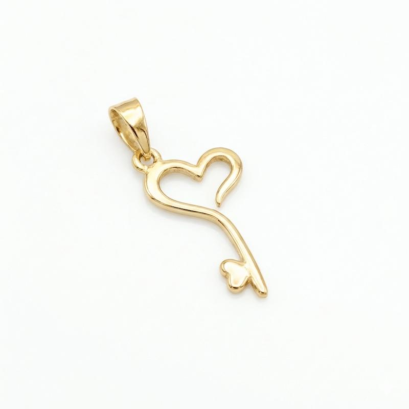 آویز طلا ۱۸ عیار کلید قلب گالری شمش طلا