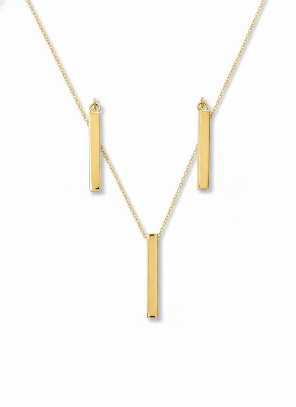 زنانه نیم ست طلا ۱۸ عیار شمش با زنجیر متصل گالری نقشار