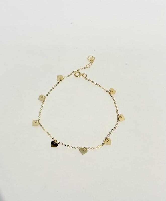 دستبند زنانه طلا ۱۸ عیار دستبند قلب آیینه ای طلای نیاکی