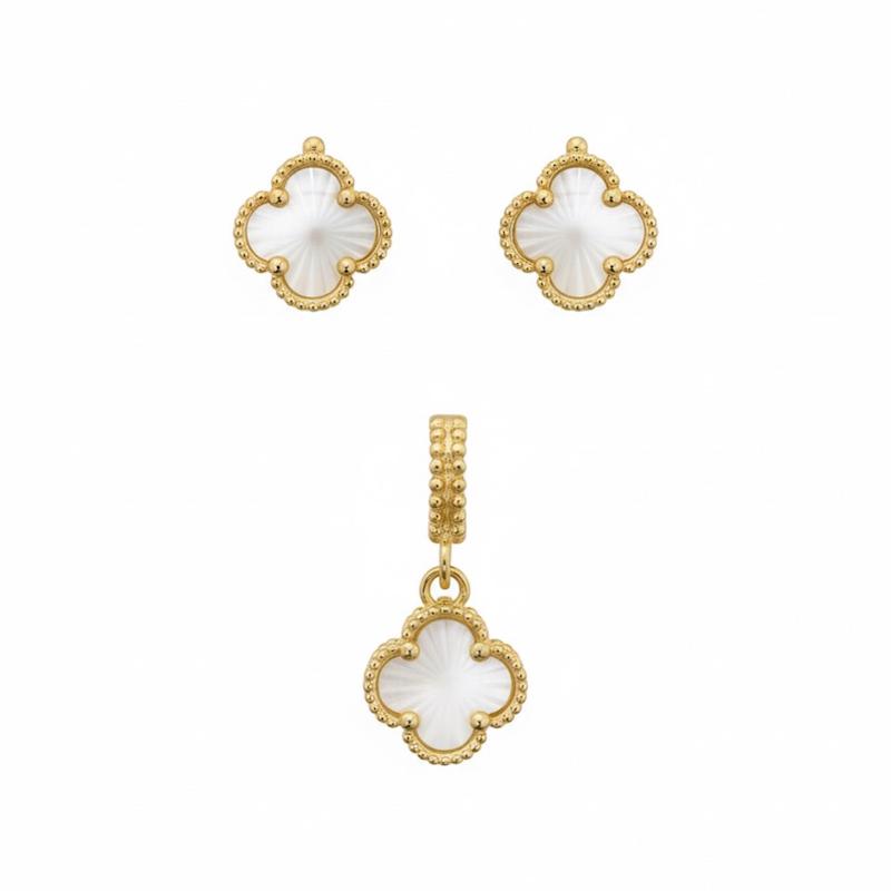 زنانه نیم ست طلا ۱۸ عیار نیم ست ونکلیف صدف کد ۵۲۰ جواهری اشتری