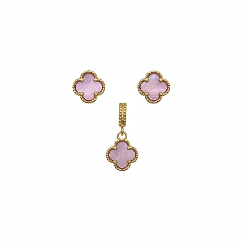 زنانه نیم ست طلا ۱۸ عیار نیم ست ونکلیف صدف کد ۵۲۱ جواهری اشتری