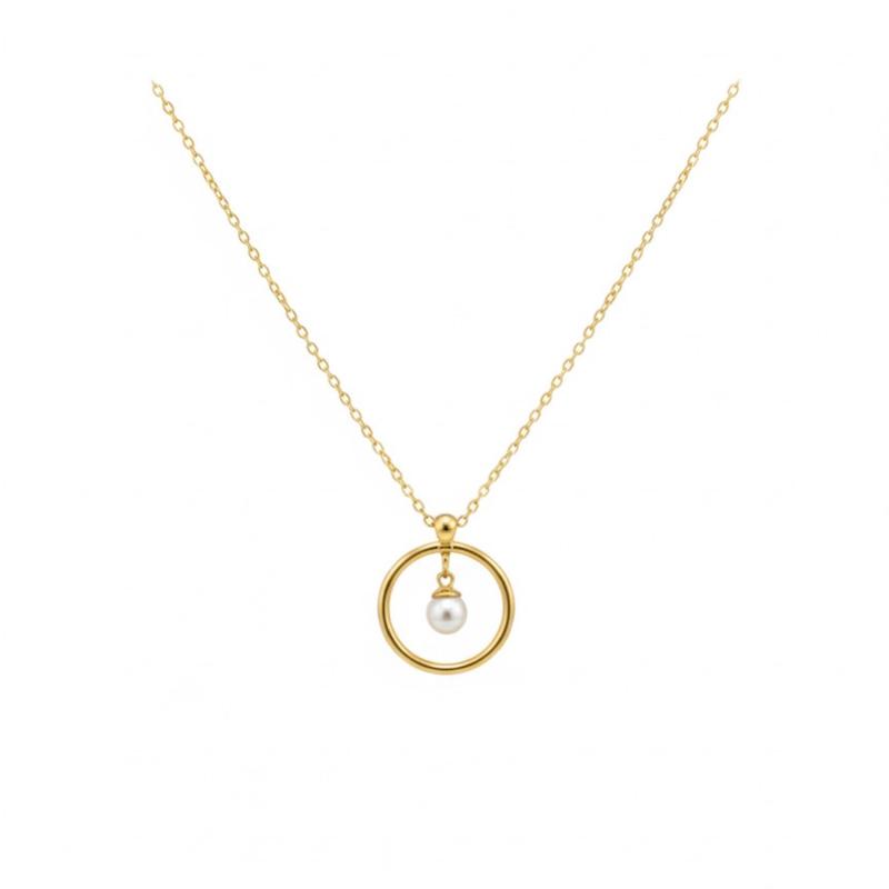 گردنبند زنانه طلا ۱۸ عیار گردنبند مروارید کد ۵۲۶ جواهری اشتری