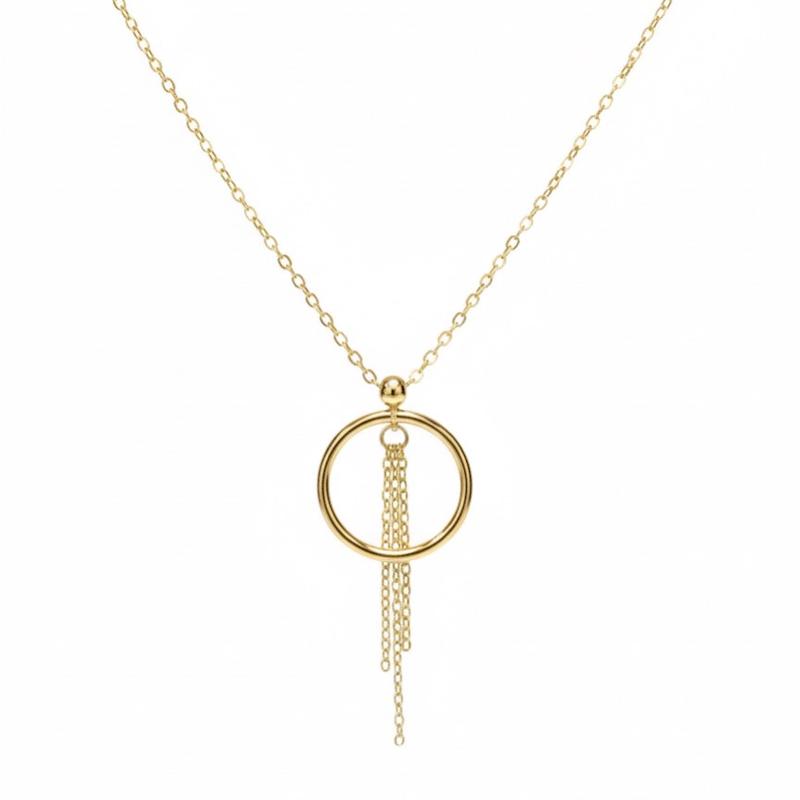 گردنبند زنانه طلا ۱۸ عیار گردنبند دایره ای کد ۵۲۸ جواهری اشتری