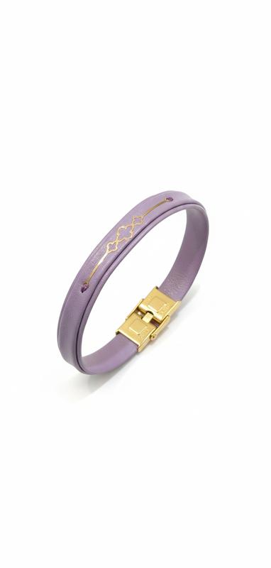 دستبند زنانه طلا ۱۸ عیار چرم گالری طلای شفیع