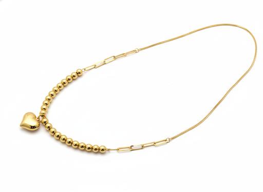 گردنبند زنانه طلا ۱۸ عیار گردنبند گوی و قلب دامله ایتالی گالری کاژه گلد