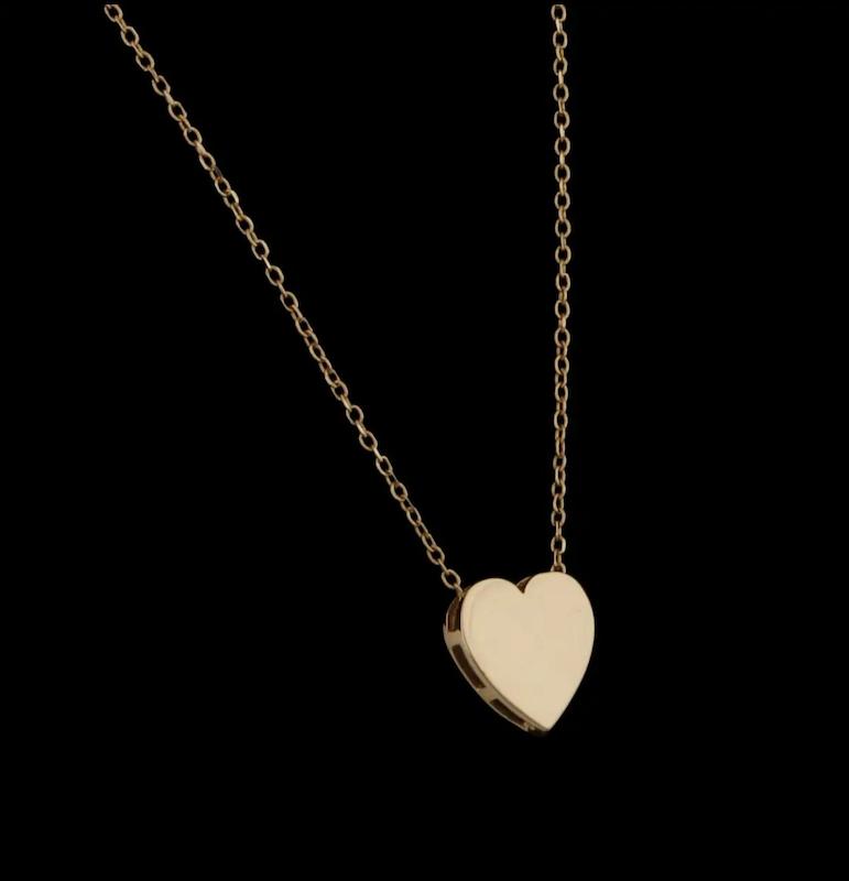 گردنبند زنانه طلا ۱۸ عیار گردنبند قلب و زنجیرفلامینگو گالری کاژه گلد