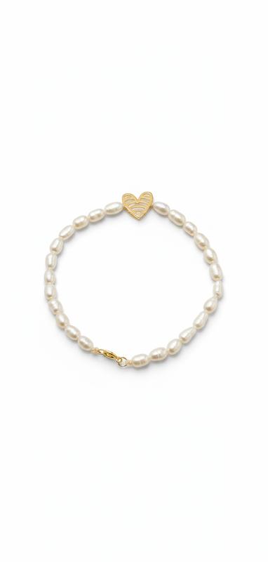 دستبند زنانه طلا ۱۸ عیار مروارید۵۴۵۷ گالری طلای شفیع