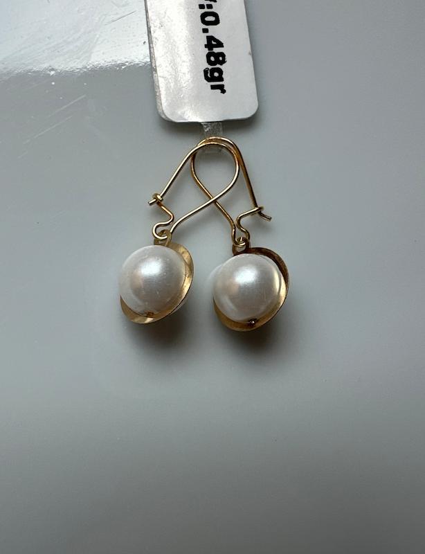 گوشواره زنانه طلا ۱۸ عیار گوشواره مروارید گالری درمه گلد