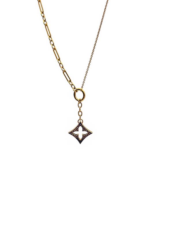 زنجیر زنانه طلا ۱۸ عیار زنجیر دیپلمات با آویز روبرتو کویین گالری سها