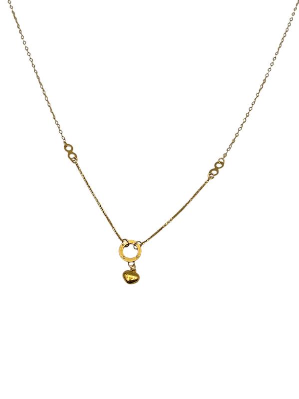 زنجیر زنانه طلا ۱۸ عیار حلقه با آویز قلب سوپرلوکس گالری سها