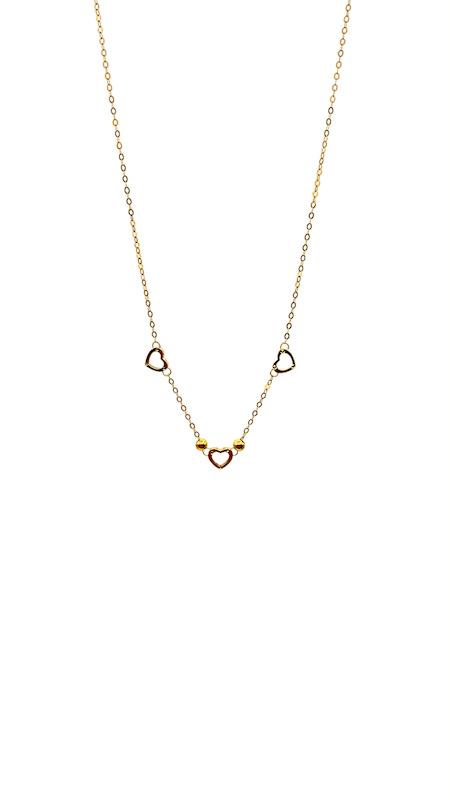 زنجیر زنانه طلا ۱۸ عیار حلقه قلب و گوی سوپرلوکس گالری سها