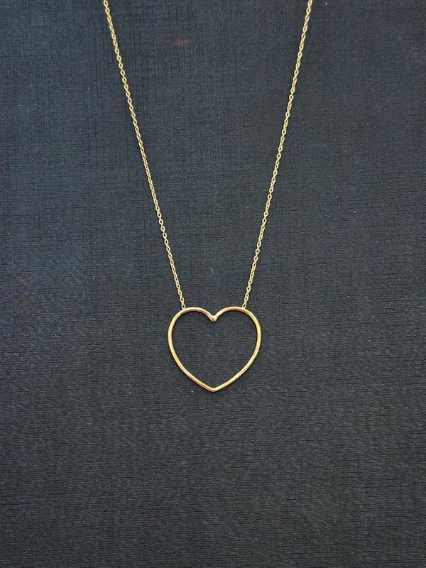 گردنبند طلا ۱۸ عیار قلب توخالی متصل گالری زرگر