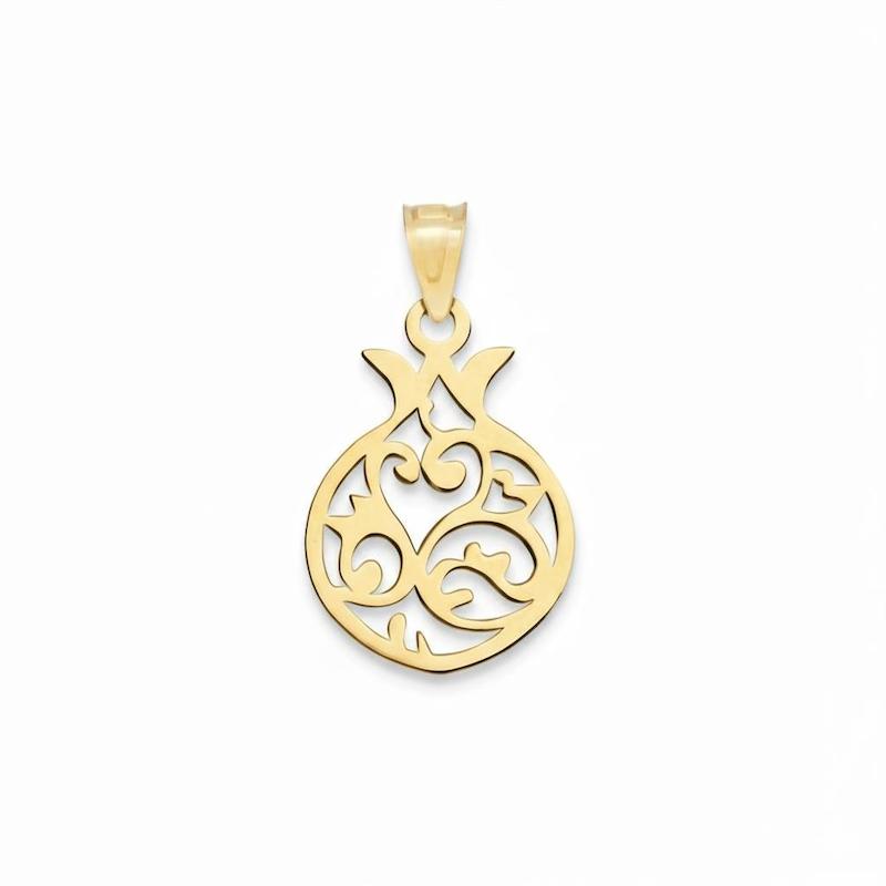 آویز طلا ۱۸ عیار انار و قلب مدوپد