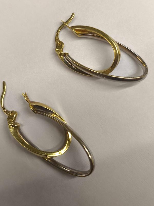 گوشواره زنانه طلا ۱۸ عیار گوشواره هندسی گالری طلای فر