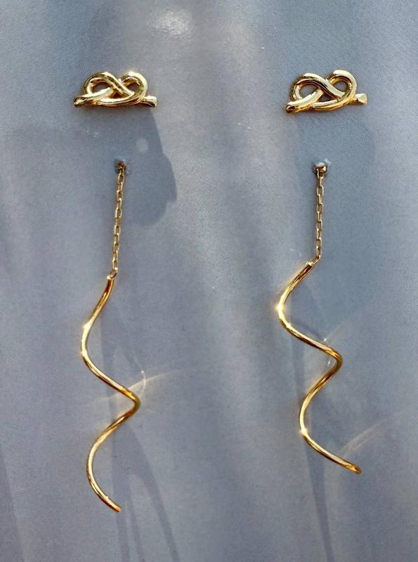 گوشواره زنانه طلا ۱۸ عیار گوشواره کرلی مهوا گالری طلا و سکه مهوا