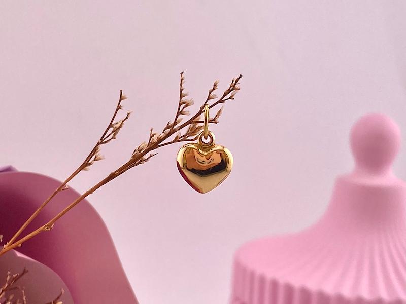 آویز طلا ۱۸ عیار قلب سه بعدی گالری یونیکا