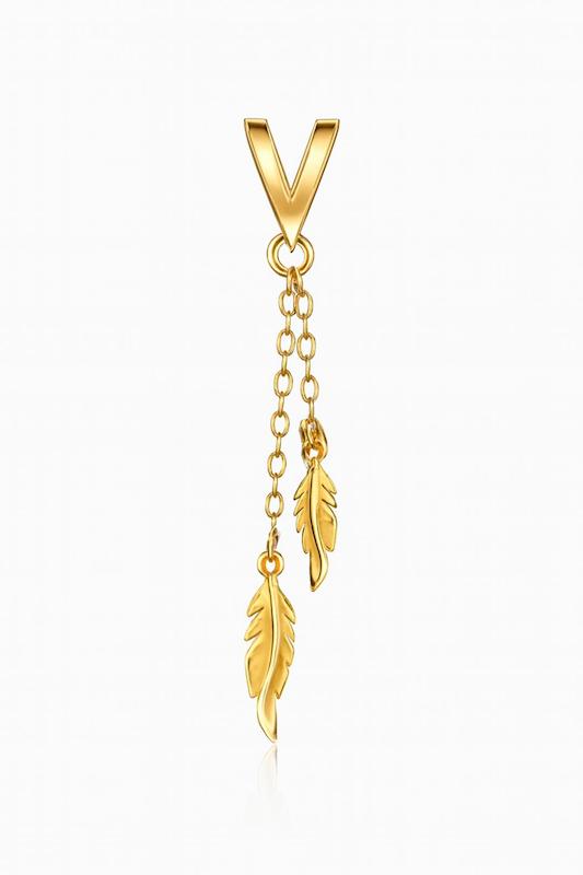 آویز زنانه طلا ۱۸ عیار مدال و پلاک آویز زنجیر و پر گالری زربام