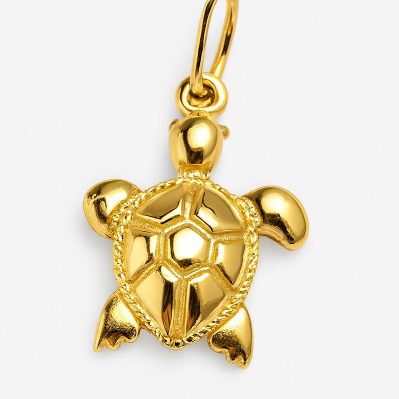 آویز بچگانه طلا ۱۸ عیار پلاک و مدال طرح کودک مدل لاک پشت گالری زربام