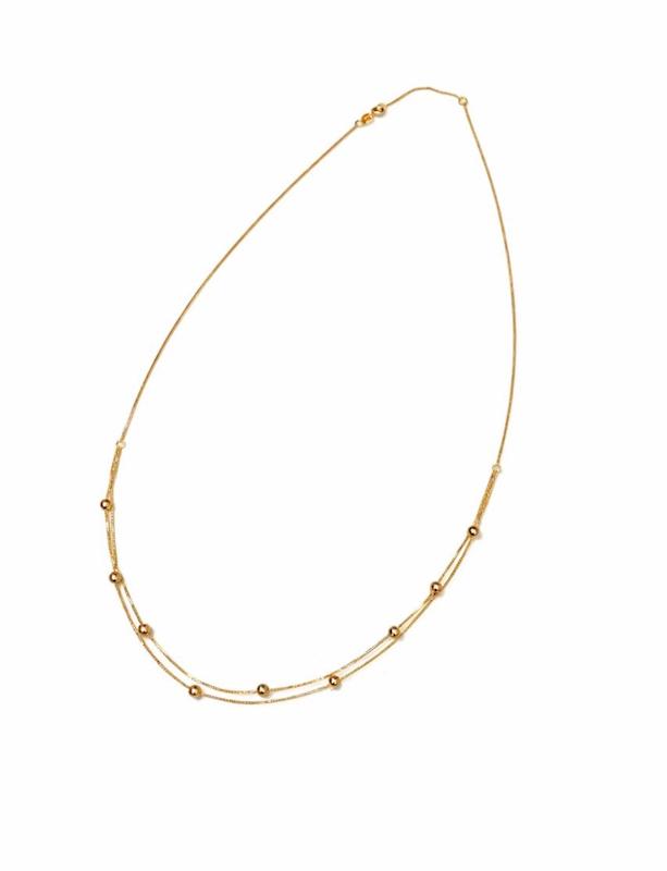 گردنبند زنانه طلا ۱۸ عیار گردنبند ۲رج گالری شاهکارتیم