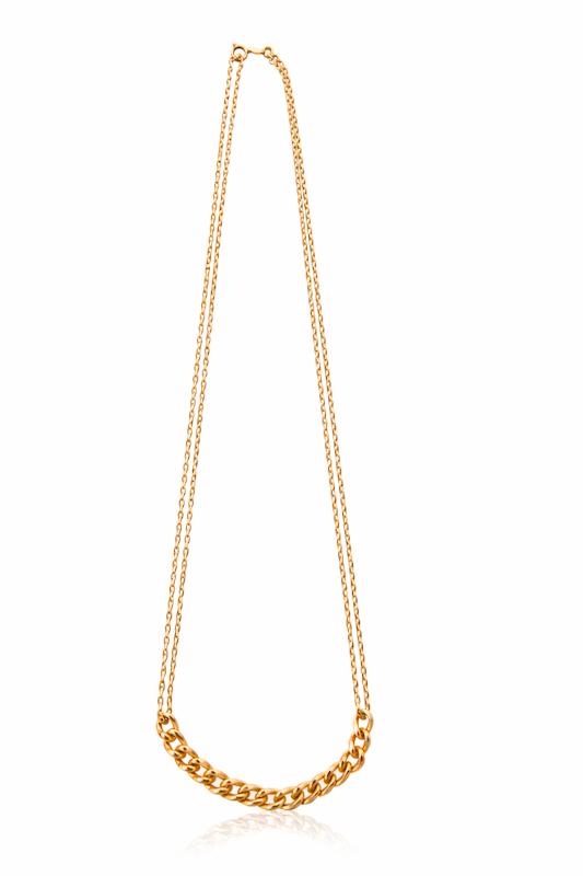 گردنبند طلا ۱۸ عیار کارتیه زنجیر دوبل گالری نقشار