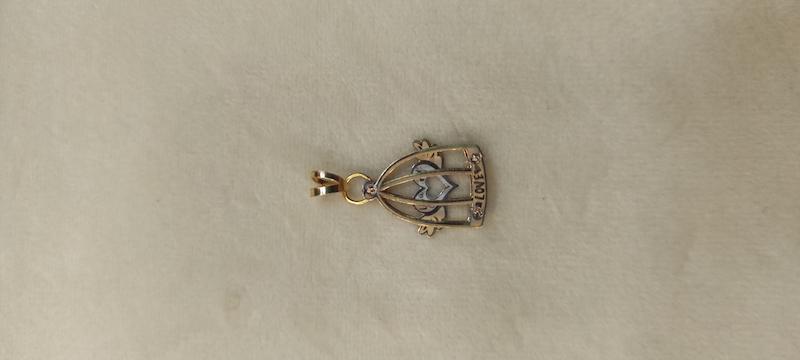 آویز زنانه طلا ۱۸ عیار قلب در قفس گالری دنیا