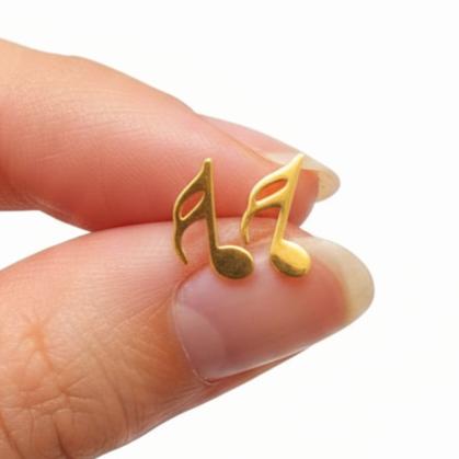 گوشواره طلا ۱۸ عیار نت موسیقی میخی گالری شمش طلا