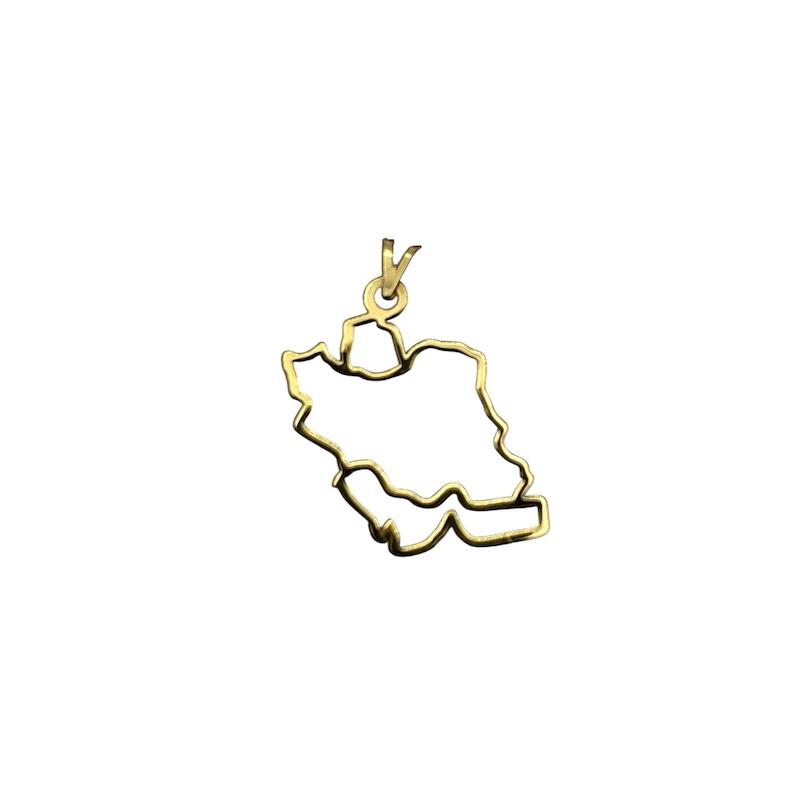 آویز طلا ۱۸ عیار نقشه ایران ساده گالری سها