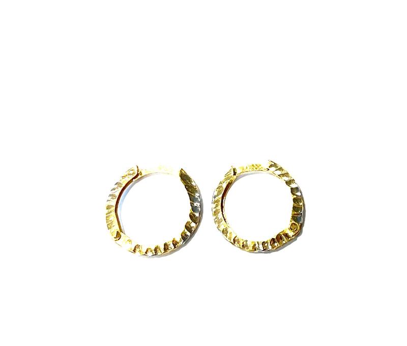 گوشواره زنانه طلا ۱۸ عیار حلقه‌ای امگا تراش جواهری عسل استرآبادی