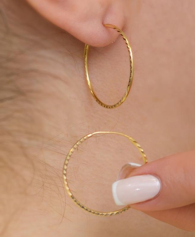 گوشواره زنانه طلا ۱۸ عیار گوشواره حلقه تراش دایره گالری کاژه گلد