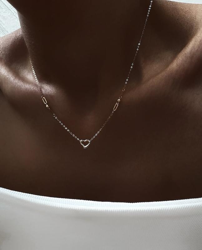 گردنبند زنانه طلا ۱۸ عیار گردنبندوارداتی قلب گالری کاژه گلد