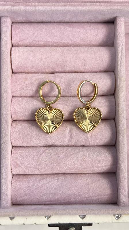 گوشواره طلا ۱۸ عیار گوشواره قلبی گالری بابل طلا