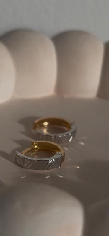 گوشواره زنانه طلا ۱۸ عیار گوشواره دو رنگ هانا گلد