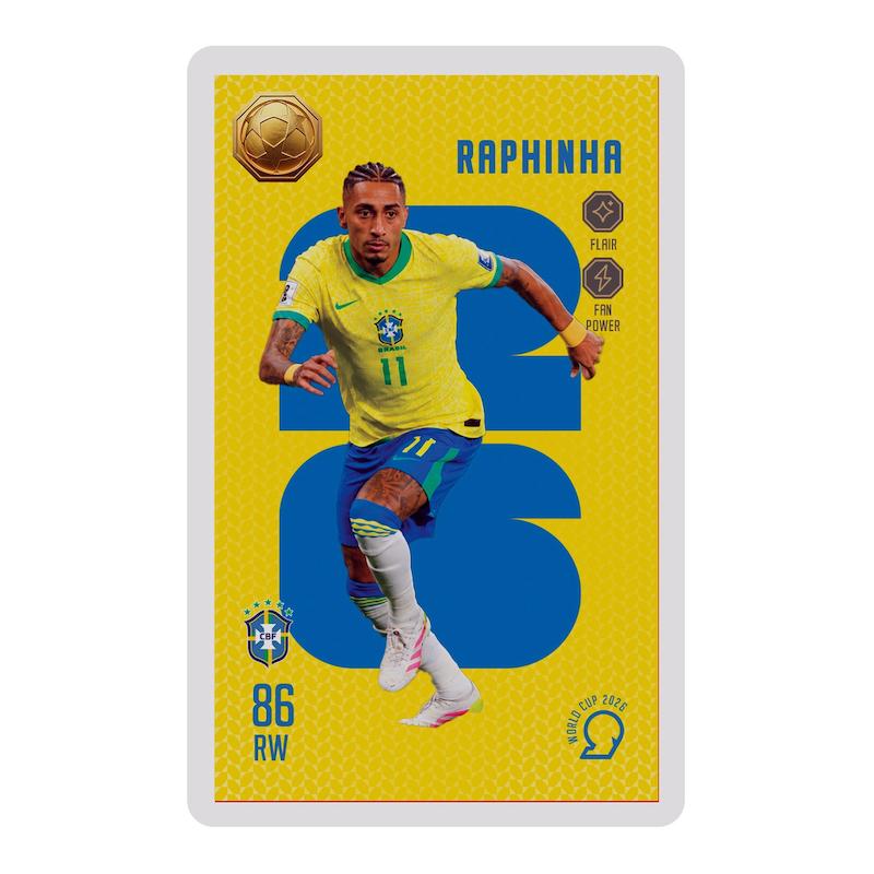 کارت فوتبالی طلا 18 عیار سوت مدل رافینیا RAPHINHA طرح جام جهانی 2026 کد SO10095026